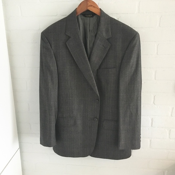 JoS. A. Bank Men’s Blazer Signature Gold Model Gordon Charcoal Gray/Cream Sz 42S - Picture 2 of 13